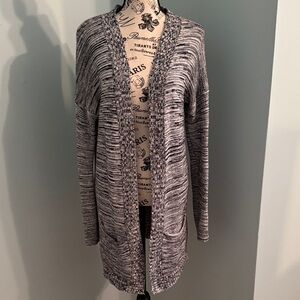 Express Monochrome Knit Open Cardigan